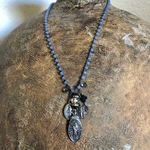 Necklace with Vintage Saints Medals on Strong Cord